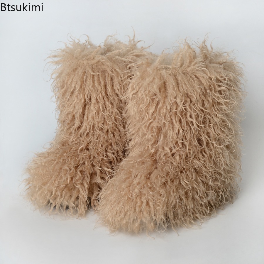 Street Fashion Y2K - Ladies Trendy Mongolian Fur Boots Women