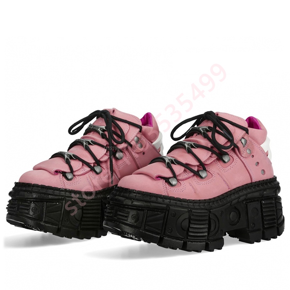 Thick-Soled Punk Rivet Y2K Sho - Street Fashion Y2K recension och pris